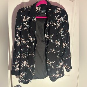 Cynthia Rowley Black Floral Blazer